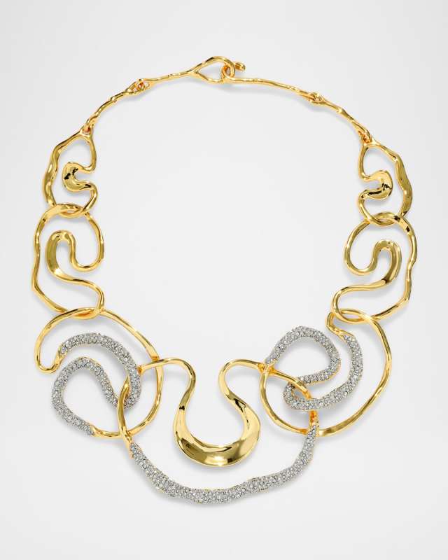Solanes Gold Crystal Intertwined Necklace